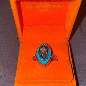 Kurt Geiger Turquoise and Gold Women's Ring